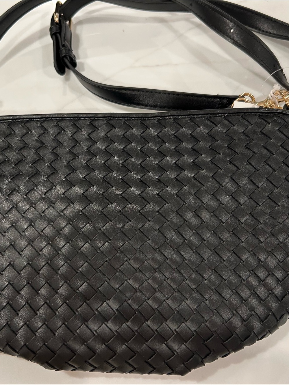Woven Black Crossbody Bag - Classic Women's Shoulder Bag